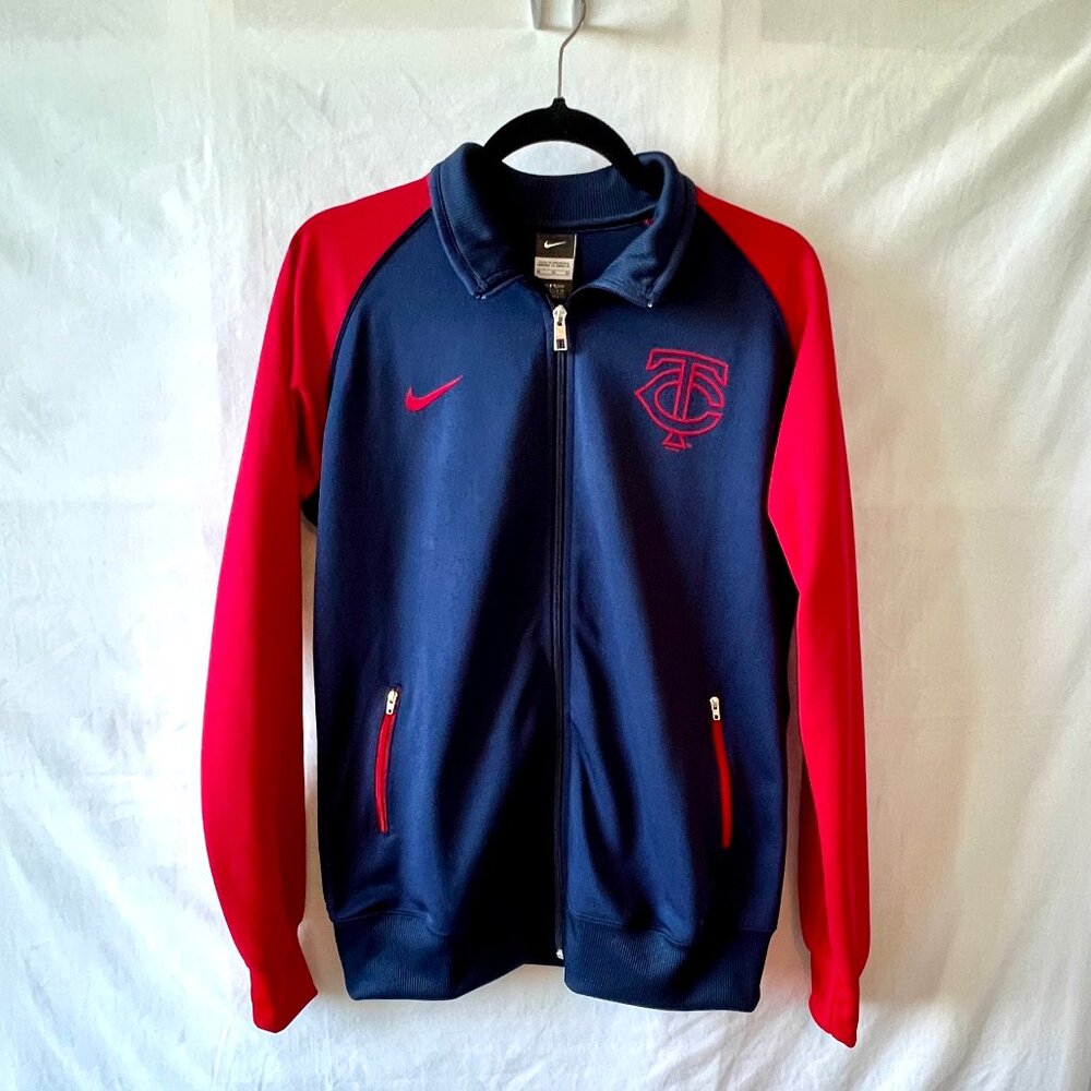 Nike Genuine Merchandise Minnesota Twins Zip Up Jacket Navy and Red, Size XL